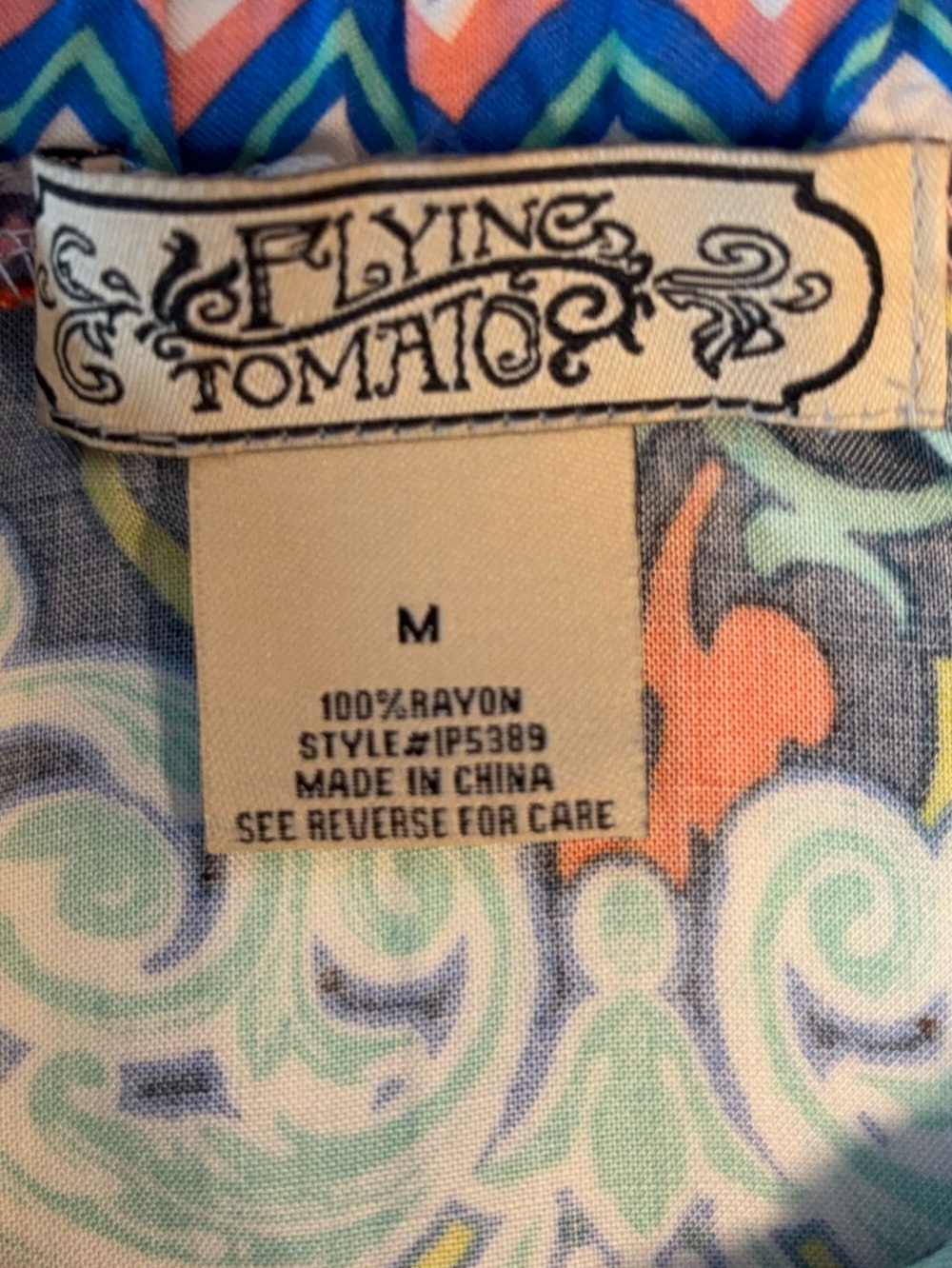 Flying Tomato Strapless Scarf Print Wide-Leg Jumpsuit | Boho Resort | Size M - Picture 9 of 10